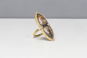 Todd Reed ring with Fancy diamonds, white brilliant cut diamonds(~.25ct), and 18k yellow gold